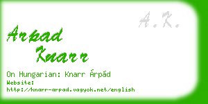 arpad knarr business card